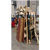 Image 1 : MISCELLANEOUS ITEMS INCL REDWOOD STUMP, BAMBOO TIKI TORCH BASE STANDS, PRIVACY PANELS, VINES,