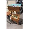 Image 1 : 2 RECLAIMED WOODEN TABLES WITH DRAWER D14" X W17" X H21"