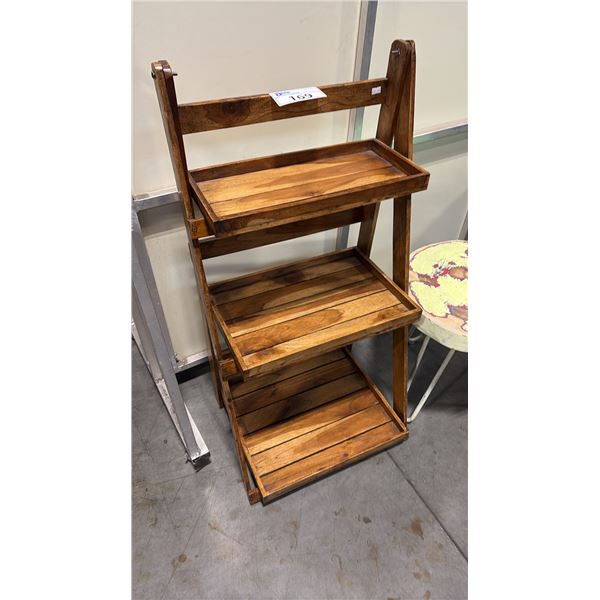 ACACIA WOOD 3 SHELF PLANT STAND D16" X W20" X H39"