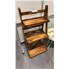 Image 1 : ACACIA WOOD 3 SHELF PLANT STAND D16" X W20" X H39"