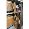 Image 1 : RATAN BASKET WITH BUNDLE OF BAMBOO STICKS AND MORE