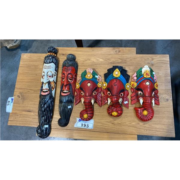 ASIAN THEME WALL HANGING DECOR - 5 PIECES