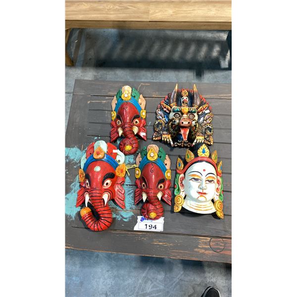 ASIAN THEME WALL HANGING DECOR - 5 PIECES