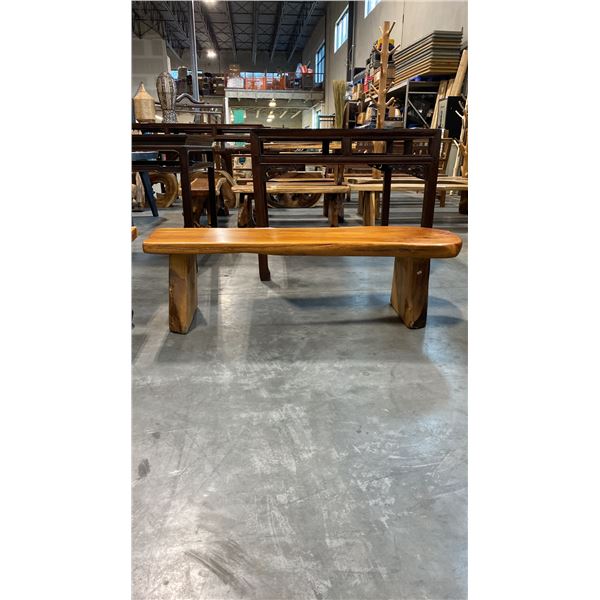 EXOTIC LIVE EDGE SLAB BENCH D19" X W56" X H17"