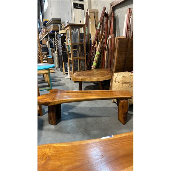 EXOTIC LIVE EDGE SLAB BENCH D23" X W57" X H17"