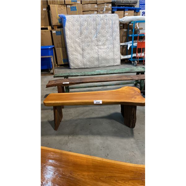 EXOTIC LIVE EDGE SLAB BENCH D22" X W52" X H17"