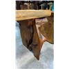 Image 4 : EXOTIC LIVE EDGE SLAB BENCH D12" X W60" X H17"