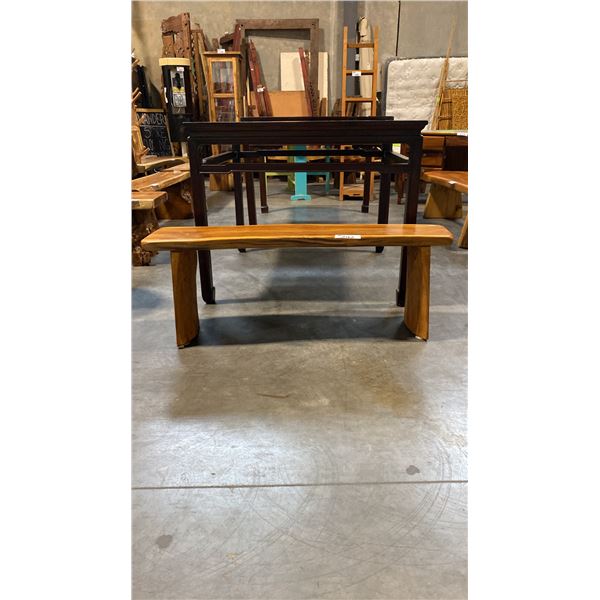 EXOTIC LIVE EDGE SLAB BENCH D12" X W49" X H17"