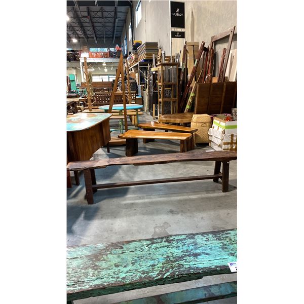 EXOTIC RECLAIMED HARDWOOD BENCH 82"W