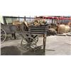 Image 2 : RUSTIC WOODEN HAND DRAWN CART WITH PROP CARGO AND ROPES