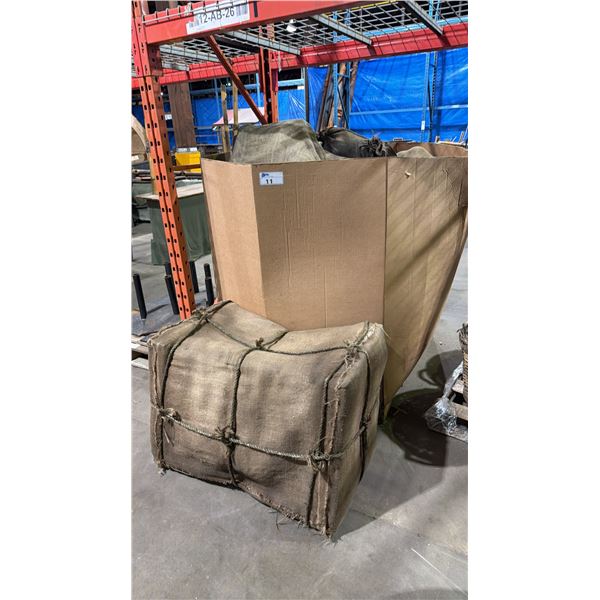 LARGE PALLET OF BURLAP CARGO PROPS