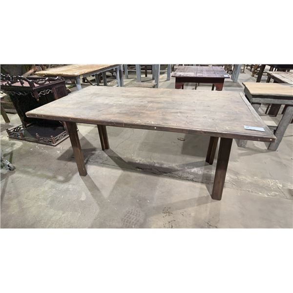 RUSTIC WOODEN TABLE - APPROX. 5 1/2FT X 3FT X 2 1/2FT TALL