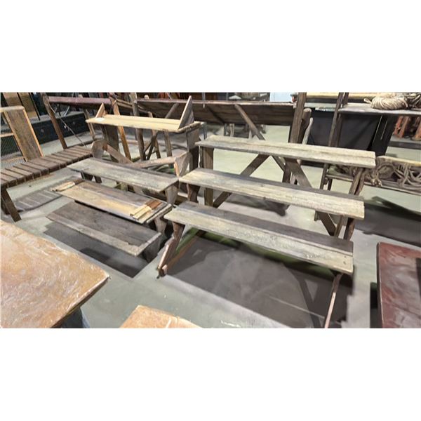 RUSTIC WOODEN DISPLAY SHELVES