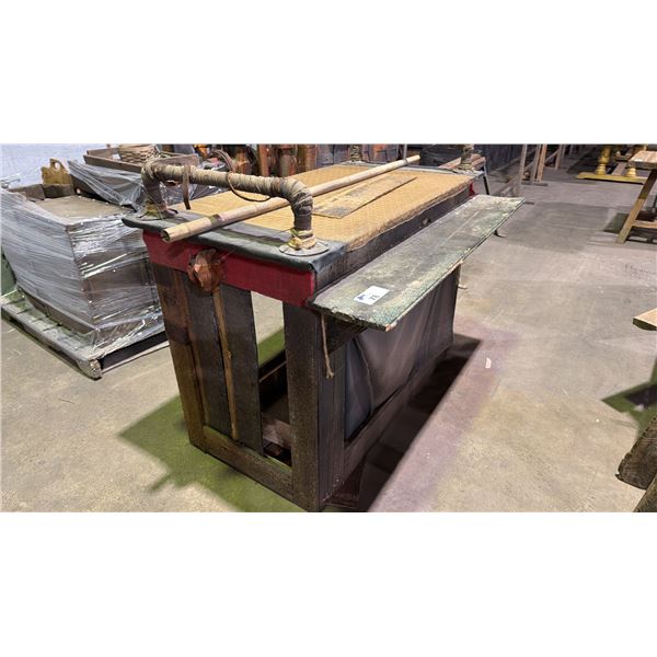 RUSTIC WOODEN ROLLING WORK CART SHOW PROP - APPROX. 4 1/2FT X 3FT X 3 1/2FT TALL