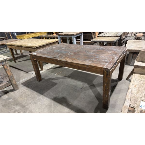 RUSTIC WOODEN LARGE DINING TABLE - APPROX. 6FT X 3 1/2FT X 2 1/2FT TALL