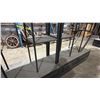 Image 3 : APPROX. 12FT 2PCS. BLACK METAL DISPLAY SHELF UNIT ON ROLLING WOODEN CABINET BASE