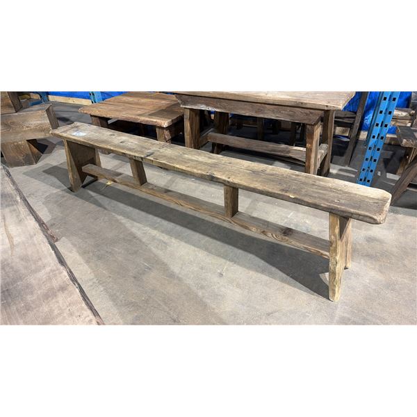 RUSTIC WOODEN 7FT BENCH