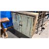 Image 2 : GROUP OF ASSORTED RUSTIC WOODEN BENCHES, TABLES AND (1) CABINET - APPROX. 7 PCS.
