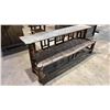 Image 2 : RUSTIC WOOD & BAMBOO 6FT 2 TIER DISPLAY STAND