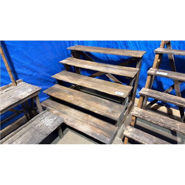 RUSTIC WOODEN 5 TIER DISPLAY STAND