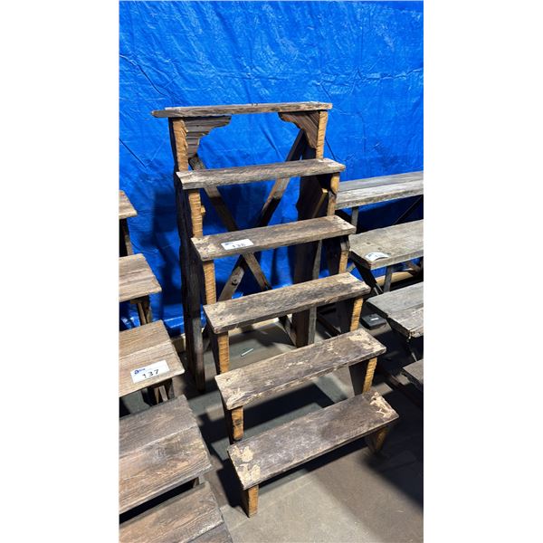 RUSTIC WOODEN 6 TIER DISPLAY STAND
