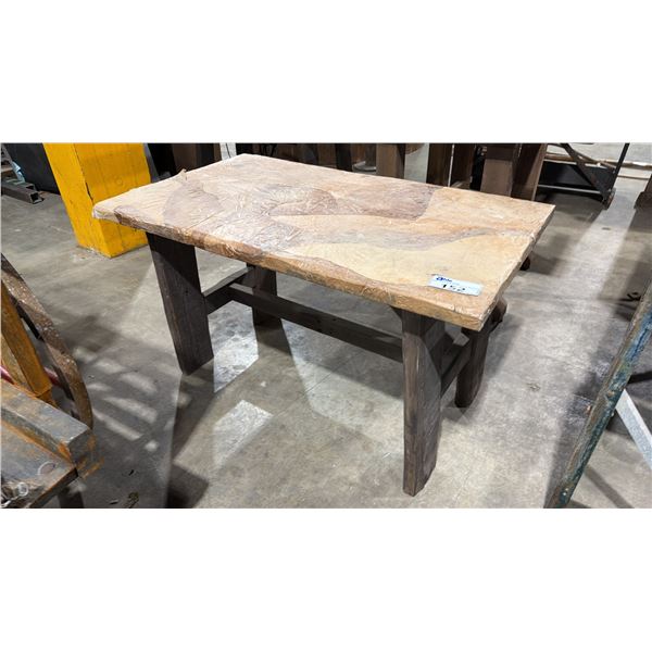 RUSTIC WOODEN TABLE - APPROX. 4FT X 2 1/4FT X 2 1/2FT TALL