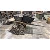 Image 1 : RUSTIC WOODEN PULL CART WITH 2 WICKER BASKETS