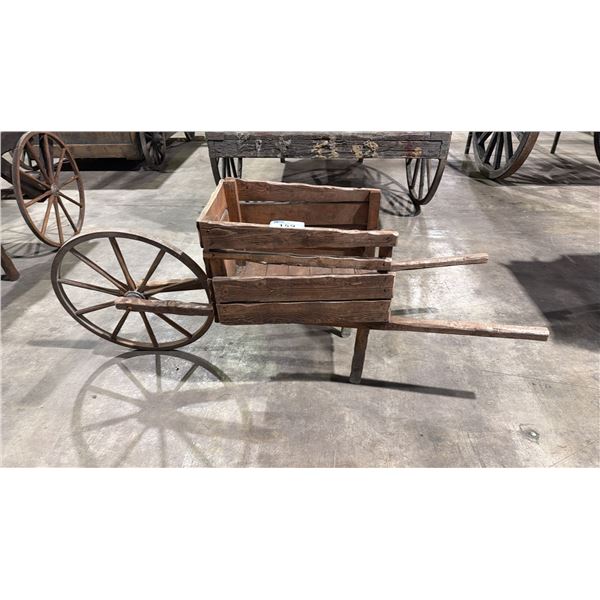 SMALL RUSTIC WOODEN HAND CART
