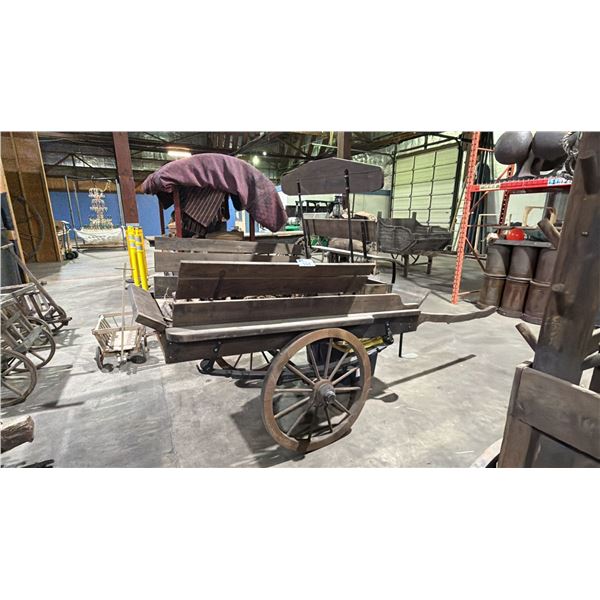 LARGE RUSTIC WOODEN VENDORS MARKET CART