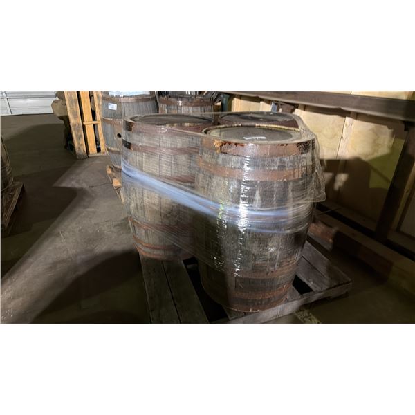 PALLET LOT OF WINE BARRELS