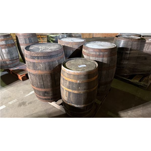 PALLET LOT OF WINE BARRELS