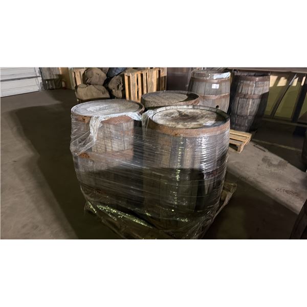 PALLET LOT OF WINE BARRELS