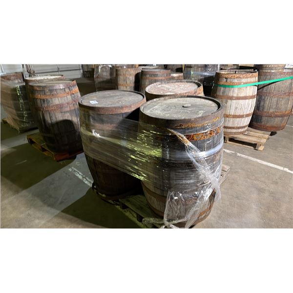 PALLET LOT OF WINE BARRELS