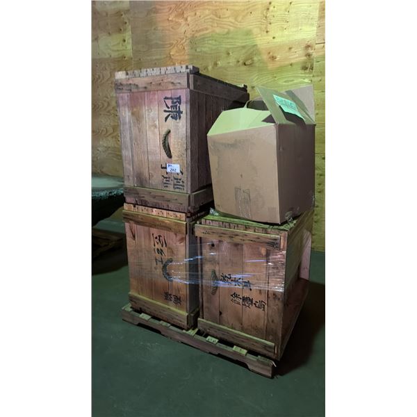 PALLET OF DECORATIVE CHINESE CRATES