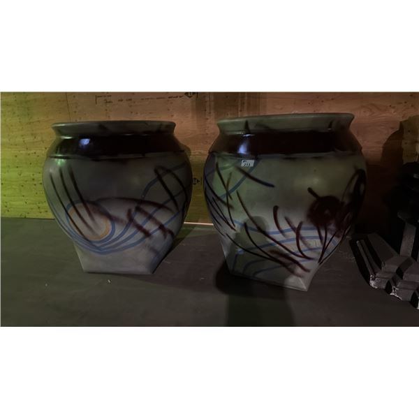 TWO VERY LARGE DECORATIVE VASES