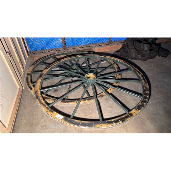 LARGE METAL PAINTED WHEELS