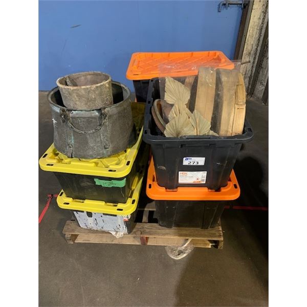 PALLET OF MISC TOTES & PROPS