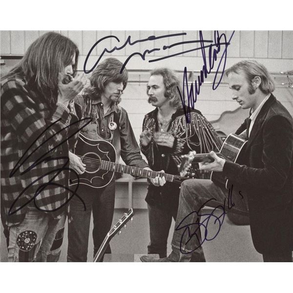 Crosby, Stills, Nash & Young facsimile signed photo