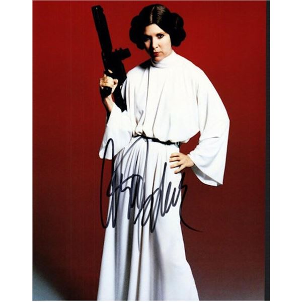 Star Wars Carrie Fisher facsimile signed movie photo