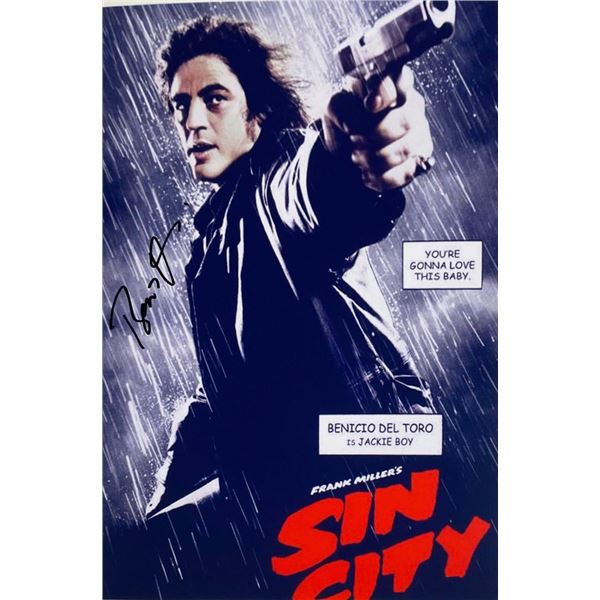 Sin City Benicio Del Toro facsimile signed movie photo