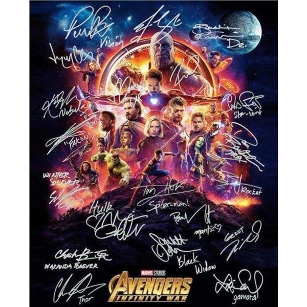 Avengers: Infinity War facsimile cast signed movie photo