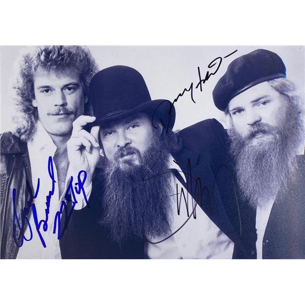 ZZ Top facsimile band signed photo