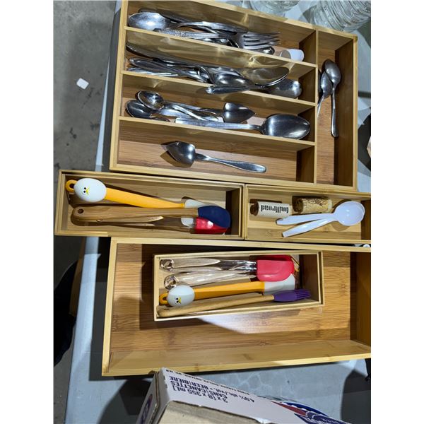 Kitchen drawer, organizers, and cutlery, etc.