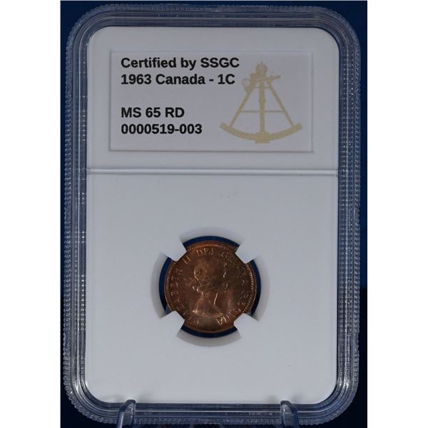 Canada 1963 1 Cent SSGC MS 65 RD