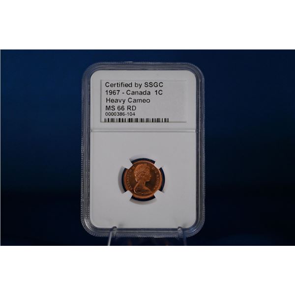 Canada 1967 1 Cent SSGC MS 66 RD Heavy Cameo