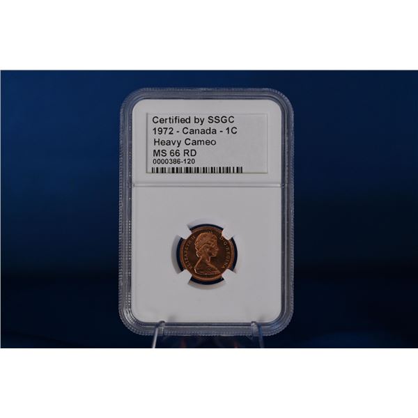 Canada 1972 1 Cent SSGC MS 66 RD Heavy Cameo