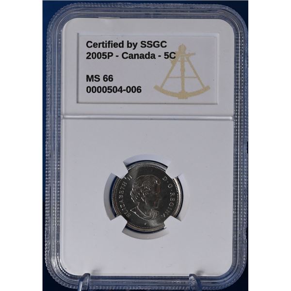 Canada 2005P 5 Cent SSGC MS 67 Victory Design