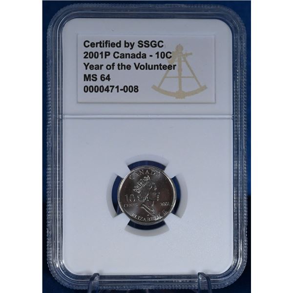 Canada 2001P 10 Cent SSGC MS 64 Year of the Volunteer