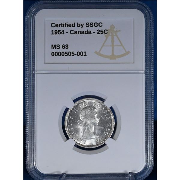 Canada 1954 25 Cent SSGC MS 63
