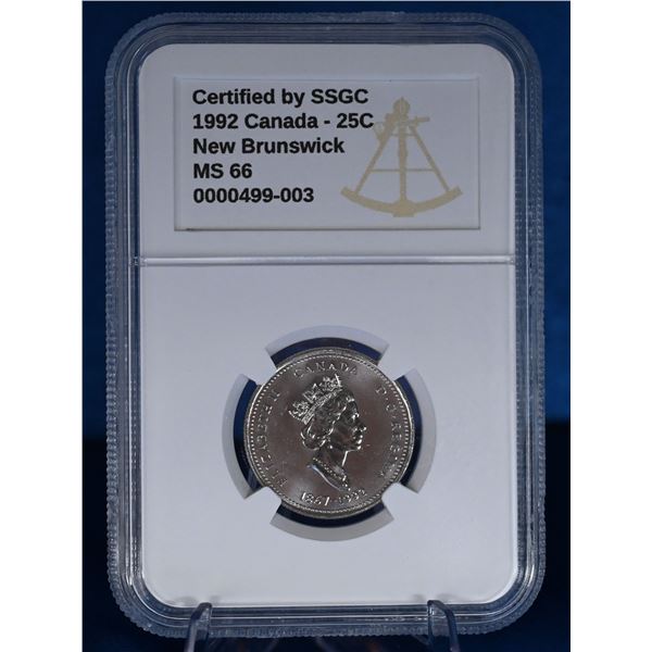 Canada 1992 NB 25 Cent SSGC MS 66
